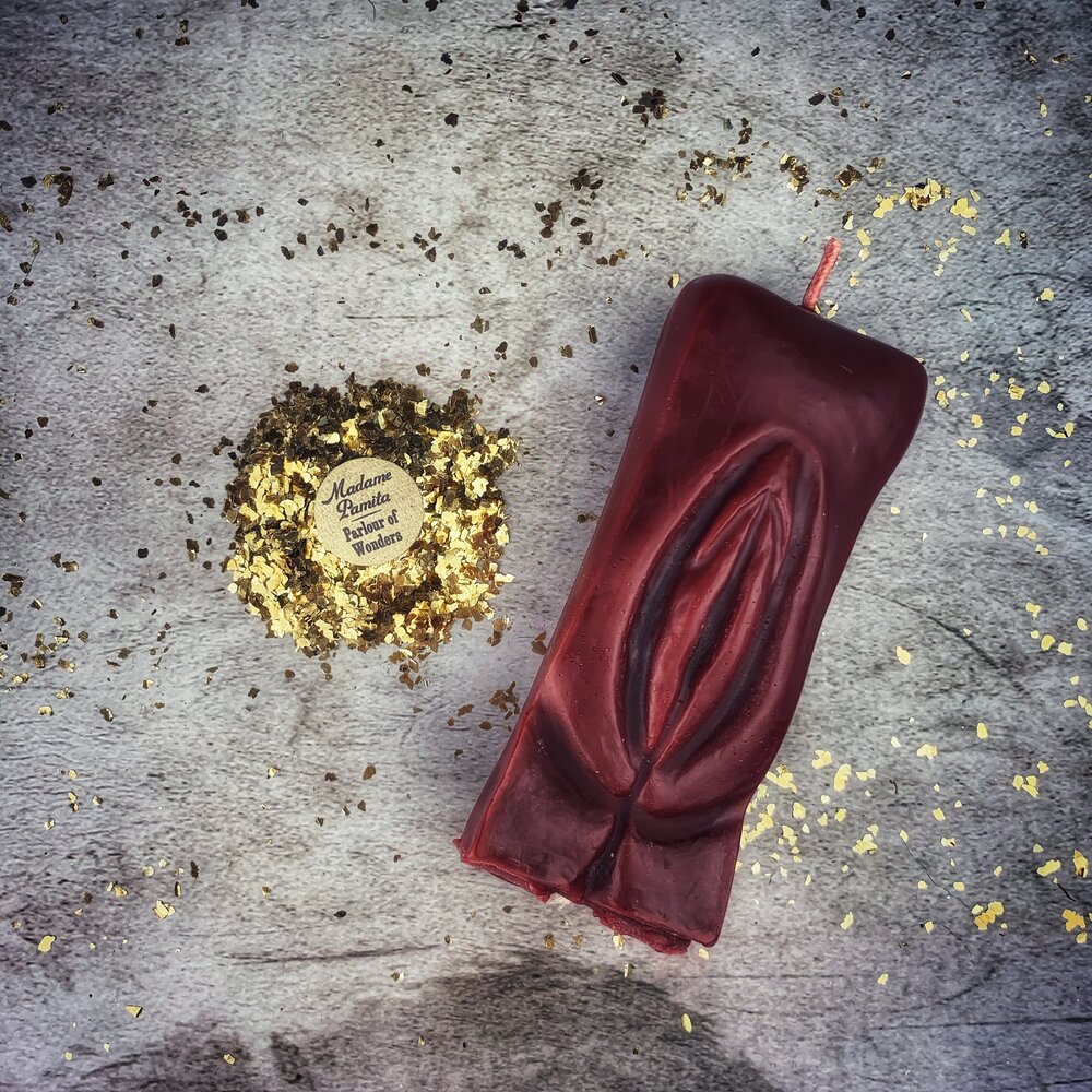 Beeswax Yoni Vulva Spell Candle - Passionate Love & Sex Magic | Beeswax Candle | Wiccan Center