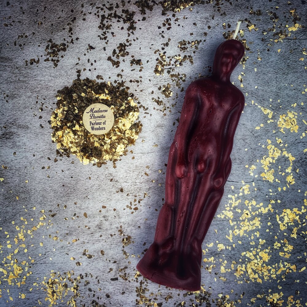 Beeswax Male Figural Spell Candle - Sympathetic Magic & Personal Power | Beeswax Candle | Wiccan Center