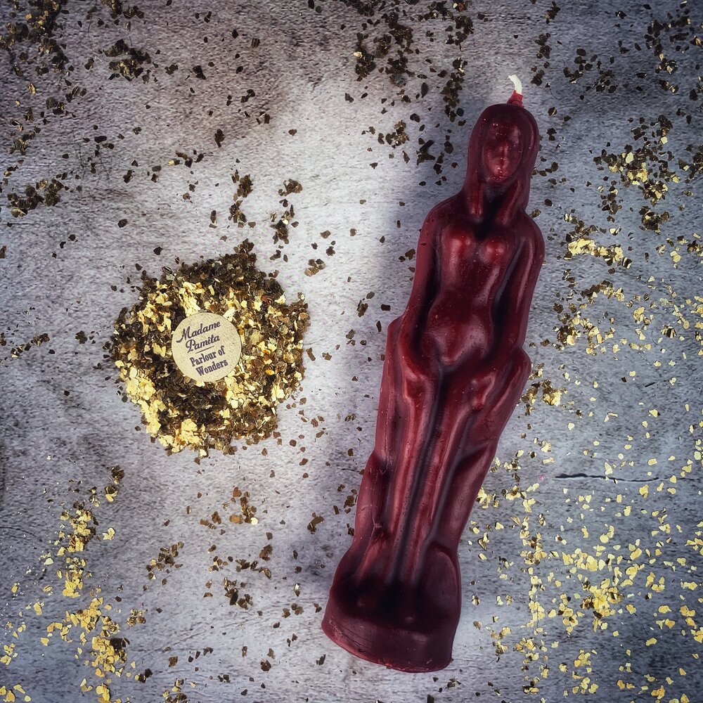 Beeswax Female Figural Spell Candle - Sympathetic Magic & Personal Power | Beeswax Candle | Wiccan Center
