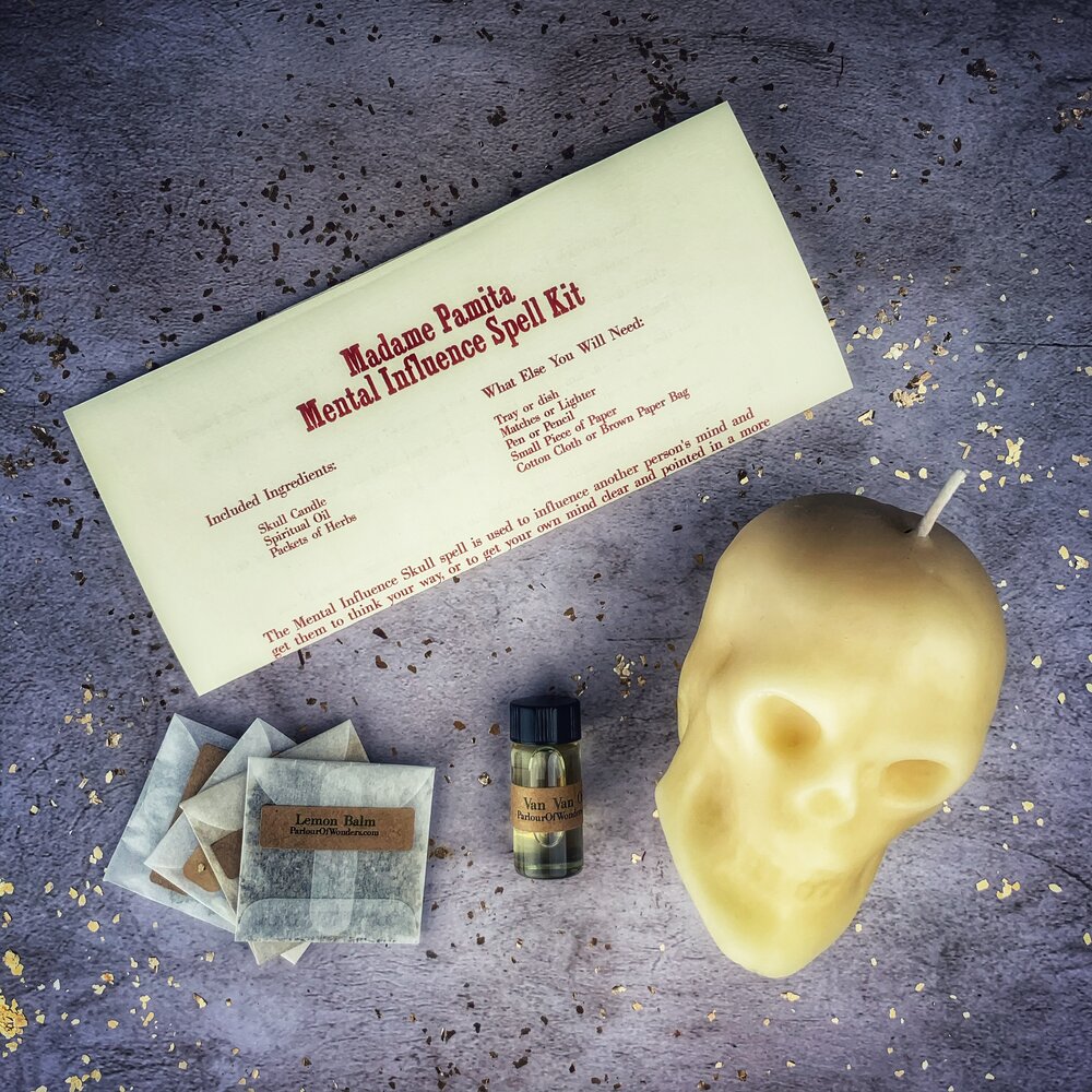 Mental Influence Skull Candle Spell Kit - Mind Control & Mental Clarity | Candle Spell Kit | Wiccan Center