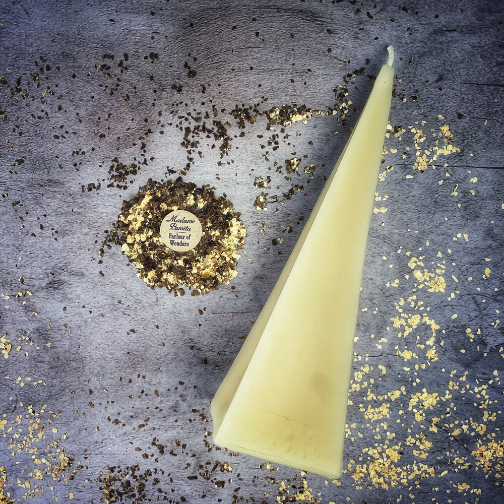 Beeswax Pyramid Spell Candle - Long-Lasting Success & Stability Magic | Beeswax Candle | Wiccan Center