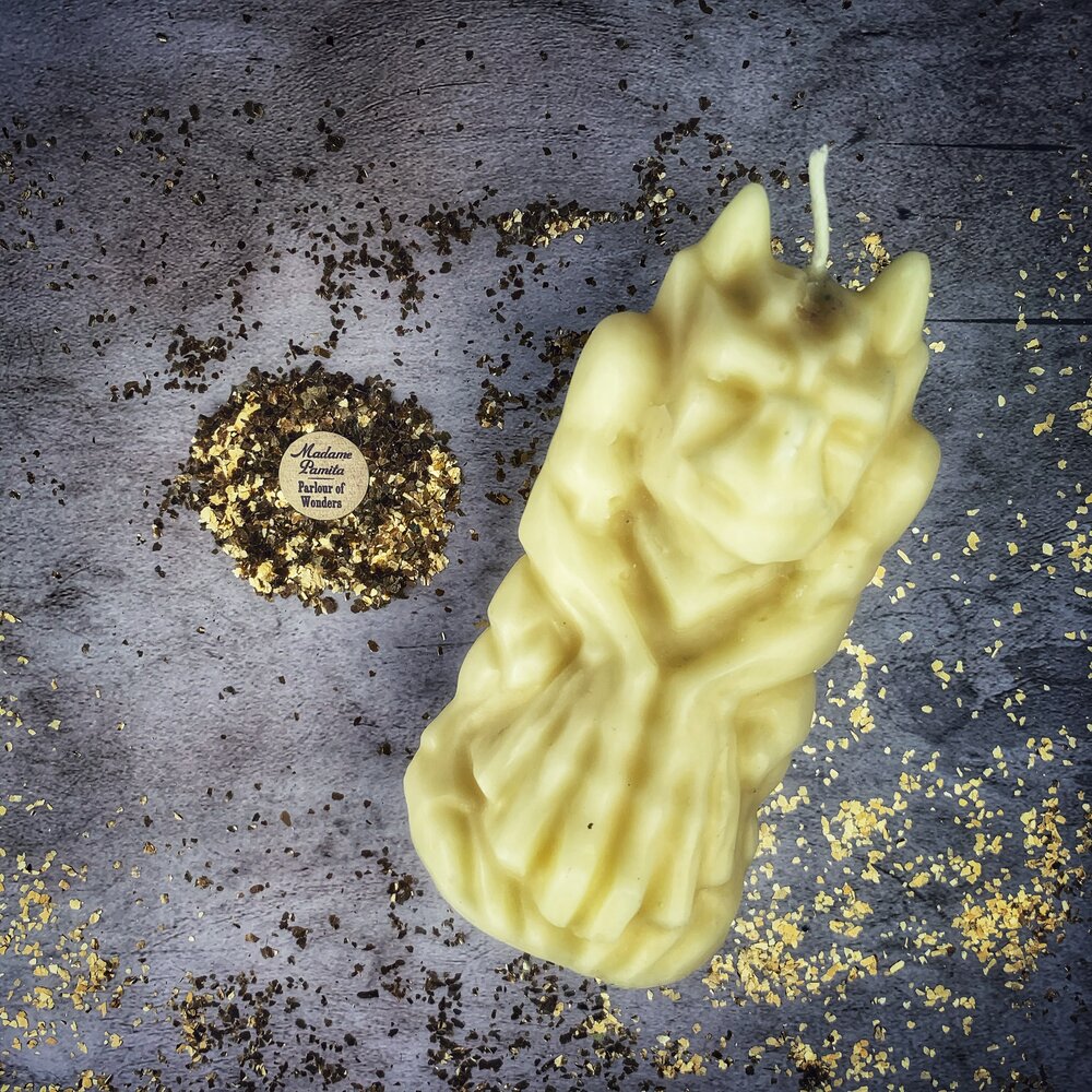 Beeswax Gargoyle Protector Spell Candle - Powerful Guardian & Protection Magic | Beeswax Candle | Wiccan Center