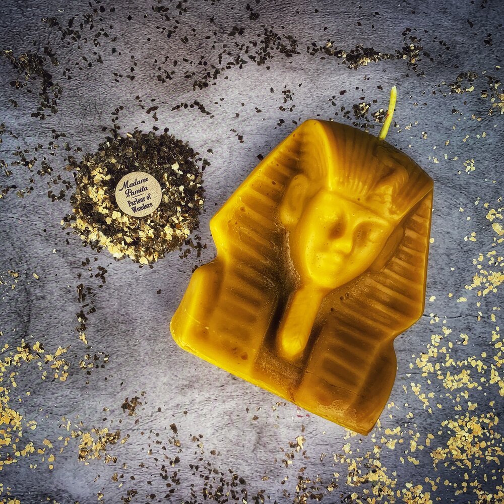 Beeswax Egyptian King Spell Candle - Power, Magnetism & Pharaoh Magic | Beeswax Candle | Wiccan Center