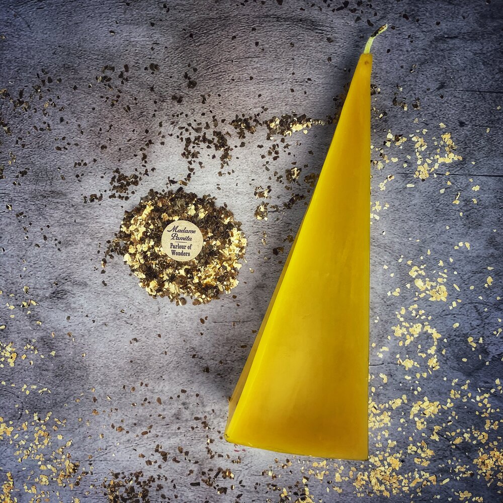 Beeswax Pyramid Spell Candle - Long-Lasting Success & Stability Magic | Beeswax Candle | Wiccan Center