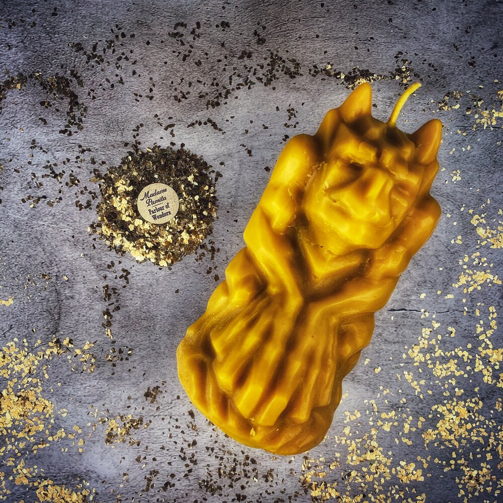 Beeswax Gargoyle Protector Spell Candle - Powerful Guardian & Protection Magic | Beeswax Candle | Wiccan Center
