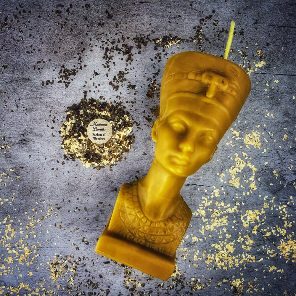 Beeswax Egyptian Queen Spell Candle - Power, Beauty & Magnetism Magic | Beeswax Candle | Wiccan Center