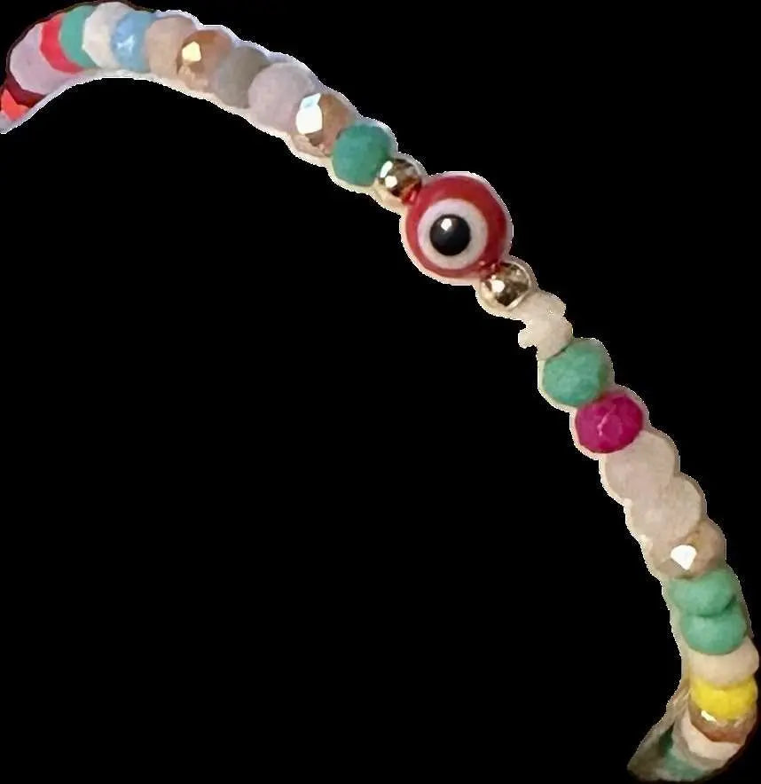 Protection Bracelet - Red String Evil Eye w/ Faceted Beads | Bracelets | Wiccan Center