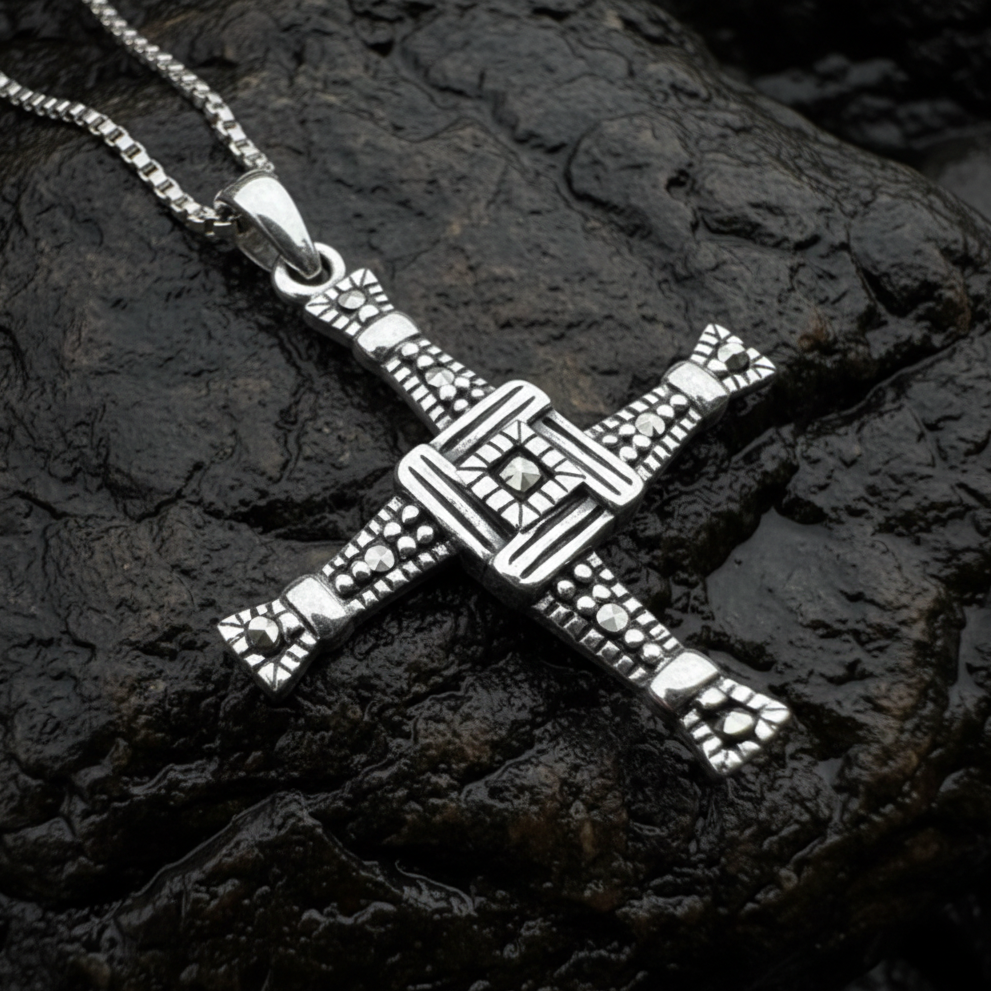 Marcasite Irish Saint Brigid's Cross Necklace | Pendant | Wiccan Center