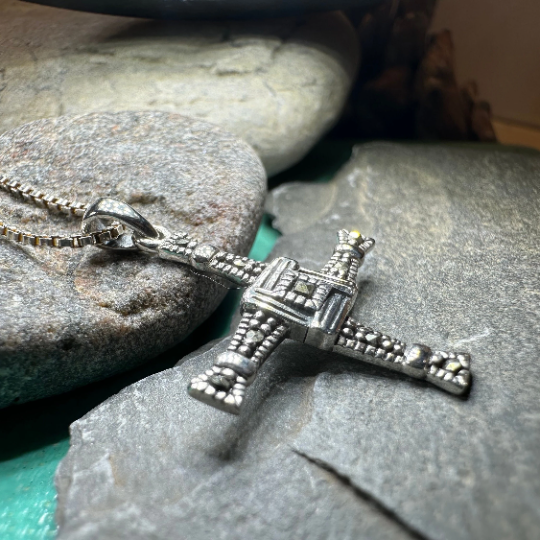 Marcasite Irish Saint Brigid's Cross Necklace | Pendant | Wiccan Center
