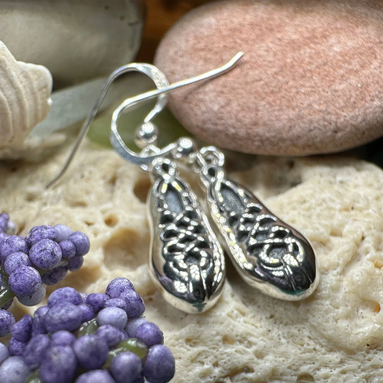 Irish Dance Shoe Earrings in Sterling Silver | Dangle Earrings | Wiccan Center