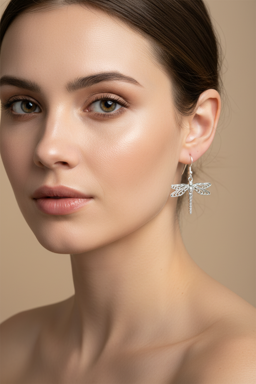 Triple Spiral Dragonfly Earrings | Dangle Earrings | Wiccan Center