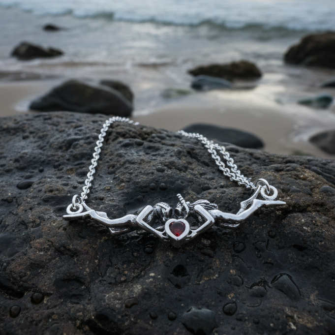 Diver Love Necklace in Sterling Silver | Necklet | Wiccan Center