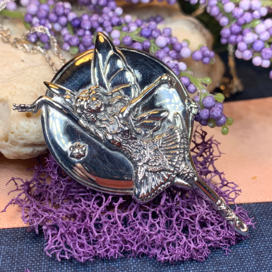 Dancing Butterfly Fairy Necklace in Sterling Silver | Pendant | Wiccan Center