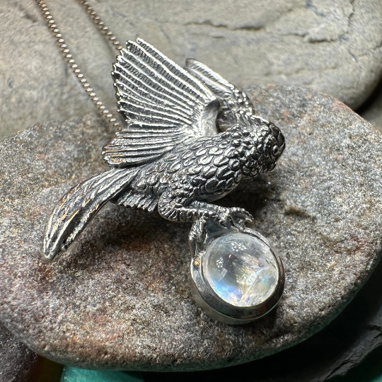 Regal Owl Necklace in Sterling Silver | Pendant | Wiccan Center