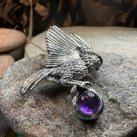 Regal Owl Necklace in Sterling Silver | Pendant | Wiccan Center