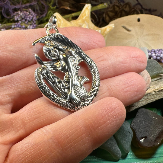 Ireland Celtic Mermaid Necklace in Sterling Silver | Pendant | Wiccan Center