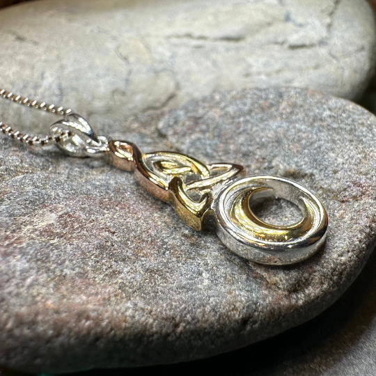 Trinity Crescent Moon Necklace | Pendant | Wiccan Center