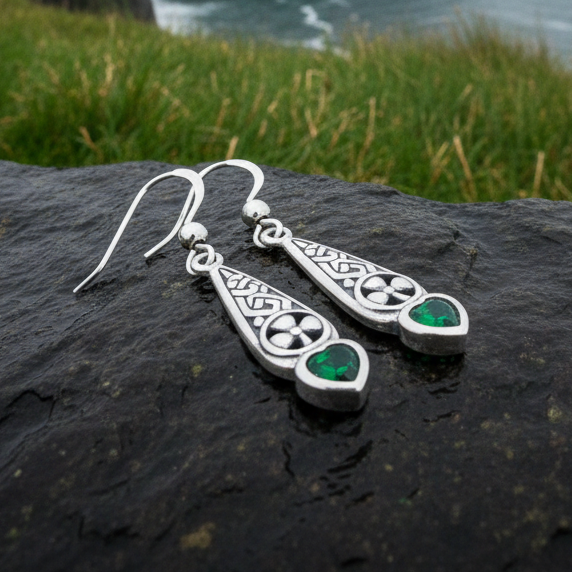 Shamrock Love Earrings | Dangle Earrings | Wiccan Center