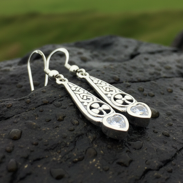 Shamrock Love Earrings | Dangle Earrings | Wiccan Center