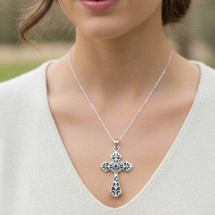 Caitlyn Celtic Cross Necklace in Sterling Silver | Pendant | Wiccan Center