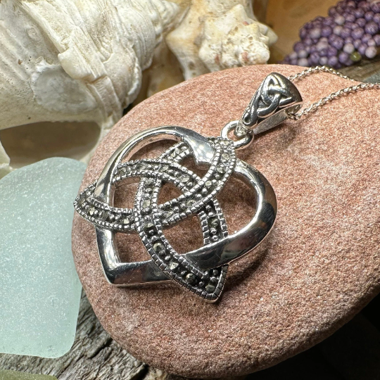 Marcasite Celtic Love Knot Necklace in Sterling Silver | Pendant | Wiccan Center
