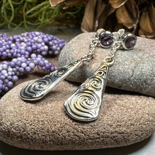 Cablaith Triple Spiral Earrings | Post Earrings | Wiccan Center
