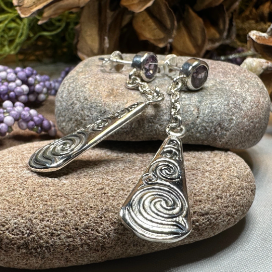 Cablaith Triple Spiral Earrings | Post Earrings | Wiccan Center
