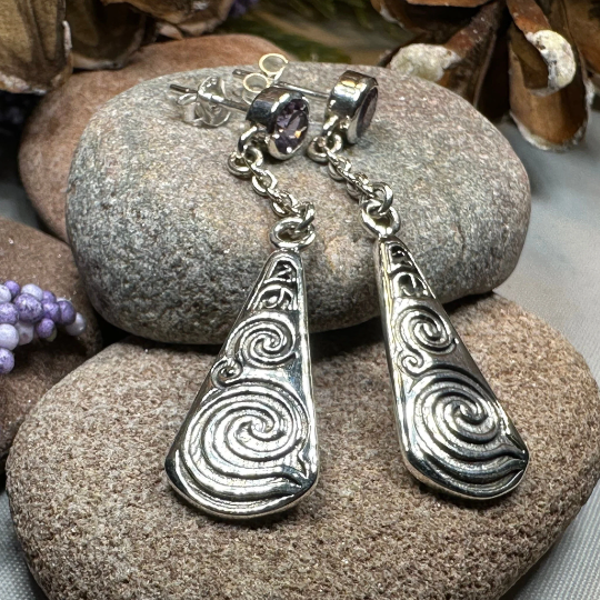 Cablaith Triple Spiral Earrings | Post Earrings | Wiccan Center