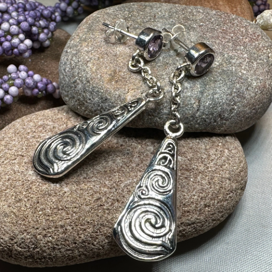 Cablaith Triple Spiral Earrings | Post Earrings | Wiccan Center