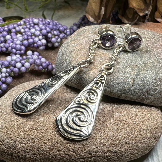 Cablaith Triple Spiral Earrings | Post Earrings | Wiccan Center