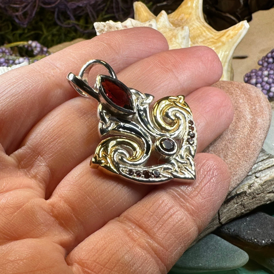 Celtic Triquetra Gemstone Necklace in Sterling Silver | Pendant | Wiccan Center