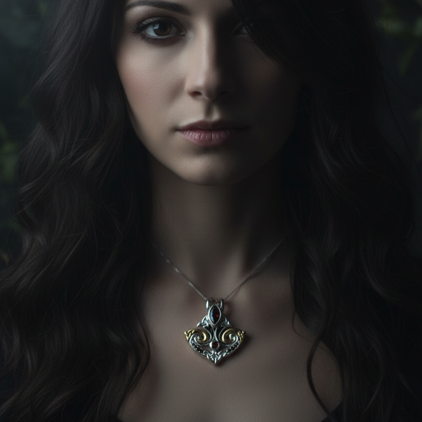 Celtic Triquetra Gemstone Necklace in Sterling Silver | Pendant | Wiccan Center