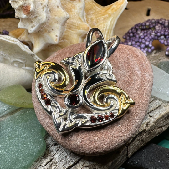 Celtic Triquetra Gemstone Necklace in Sterling Silver | Pendant | Wiccan Center