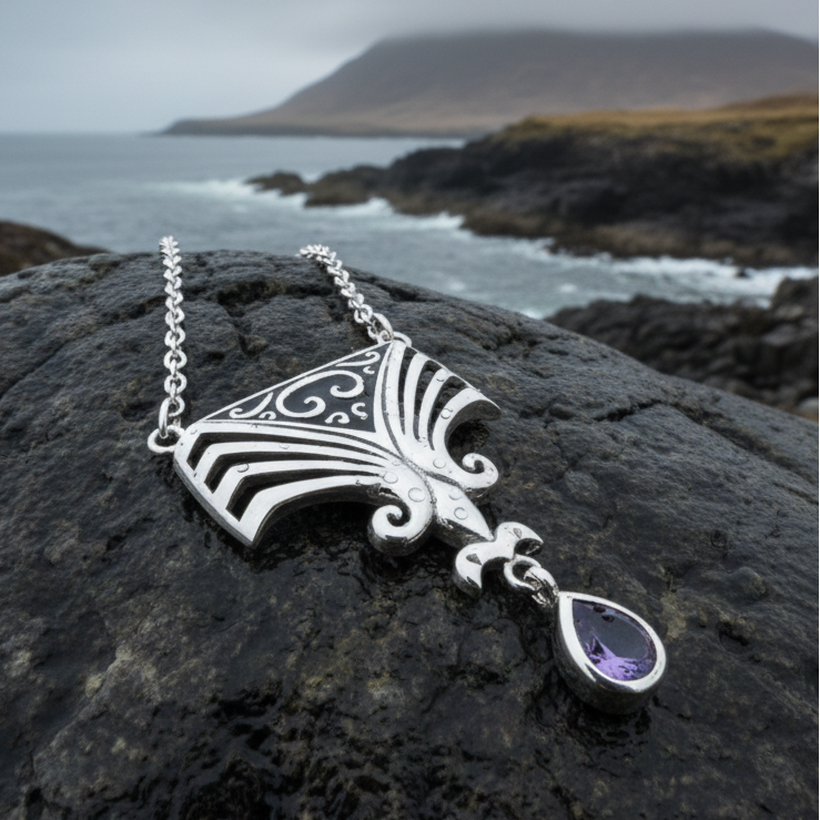 Aina Celtic Amethyst Necklace in Sterling Silver | Necklet | Wiccan Center