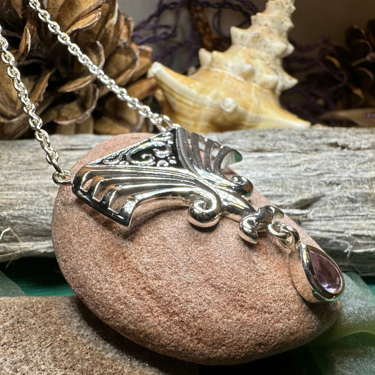 Aina Celtic Amethyst Necklace in Sterling Silver | Necklet | Wiccan Center