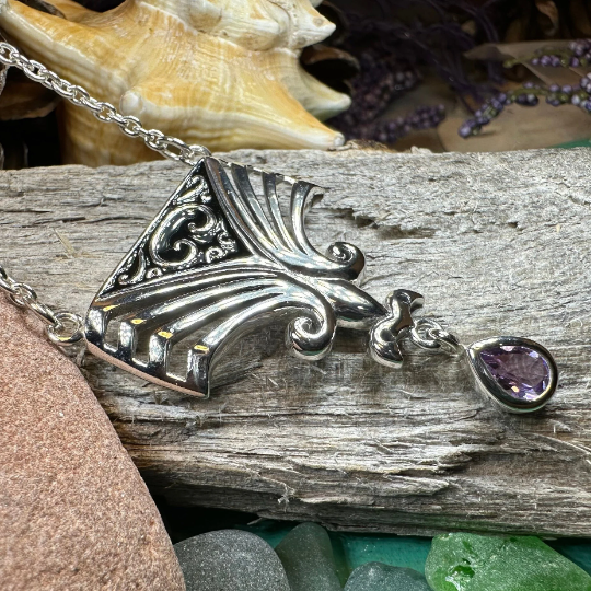 Aina Celtic Amethyst Necklace in Sterling Silver | Necklet | Wiccan Center