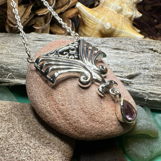 Aina Celtic Amethyst Necklace in Sterling Silver | Necklet | Wiccan Center