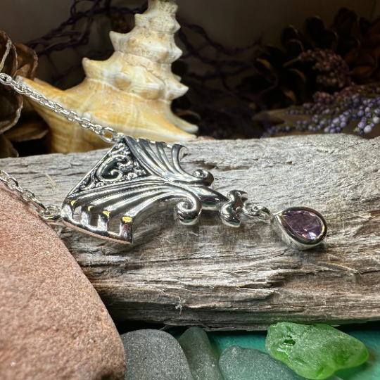 Aina Celtic Amethyst Necklace in Sterling Silver | Necklet | Wiccan Center