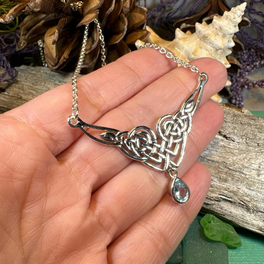 Sara Celtic Knot Necklace in Sterling Silver | Necklet | Wiccan Center