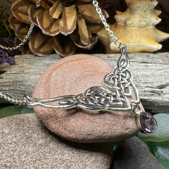 Sara Celtic Knot Necklace in Sterling Silver | Necklet | Wiccan Center