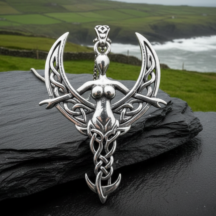 Celtic Moon Goddess Necklace in Sterling Silver | Pendant | Wiccan Center