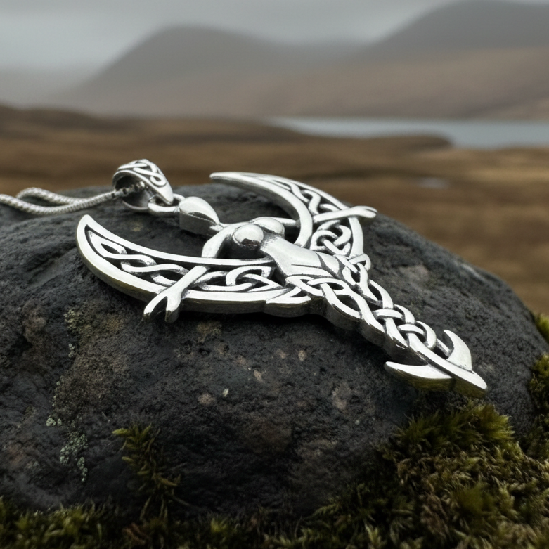 Celtic Moon Goddess Necklace in Sterling Silver | Pendant | Wiccan Center