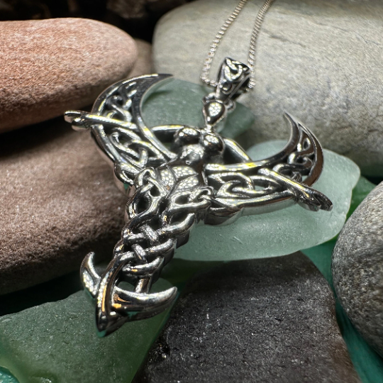 Celtic Moon Goddess Necklace in Sterling Silver | Pendant | Wiccan Center