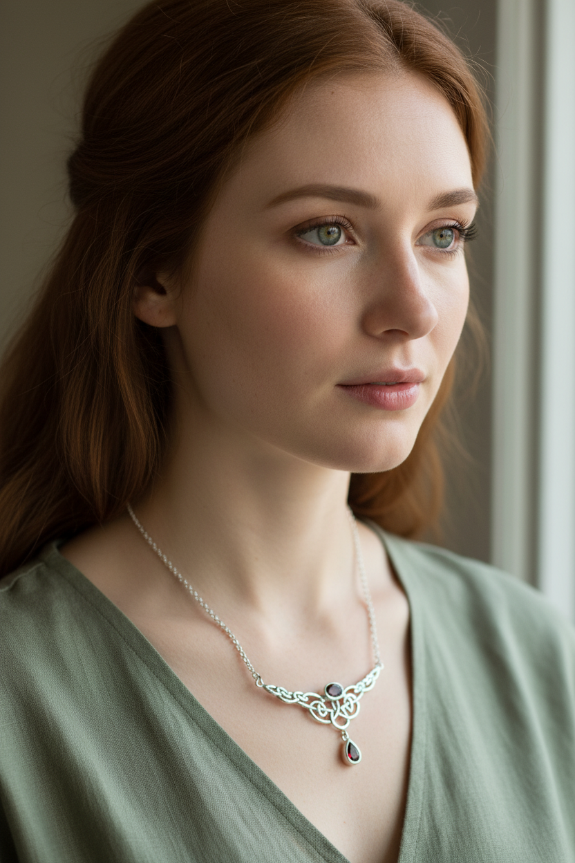 Eternal Love Celtic Knot Necklace in Sterling Silver | Necklet | Wiccan Center
