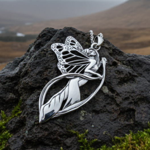 Butterfly Fairy Necklace in Sterling Silver | Pendant | Wiccan Center