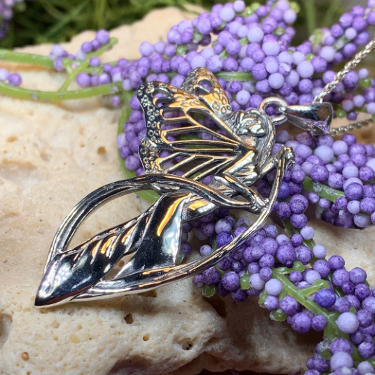 Butterfly Fairy Necklace in Sterling Silver | Pendant | Wiccan Center