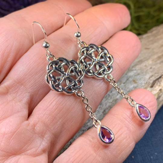Kate Celtic Knot Earrings in Sterling Silver | Dangle Earrings | Wiccan Center