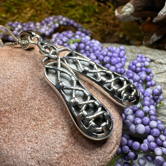 Irish Dance Shoes Necklace in Sterling Silver | Pendant | Wiccan Center