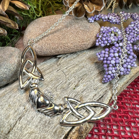 Irish Claddagh Lasting Love Necklace in Sterling Silver | Necklet | Wiccan Center