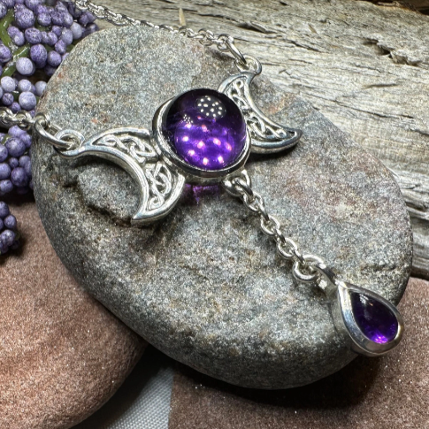 Celtic Moon Necklace in Sterling Silver | Necklet | Wiccan Center